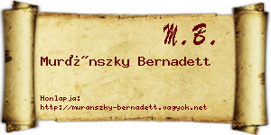 Muránszky Bernadett névjegykártya